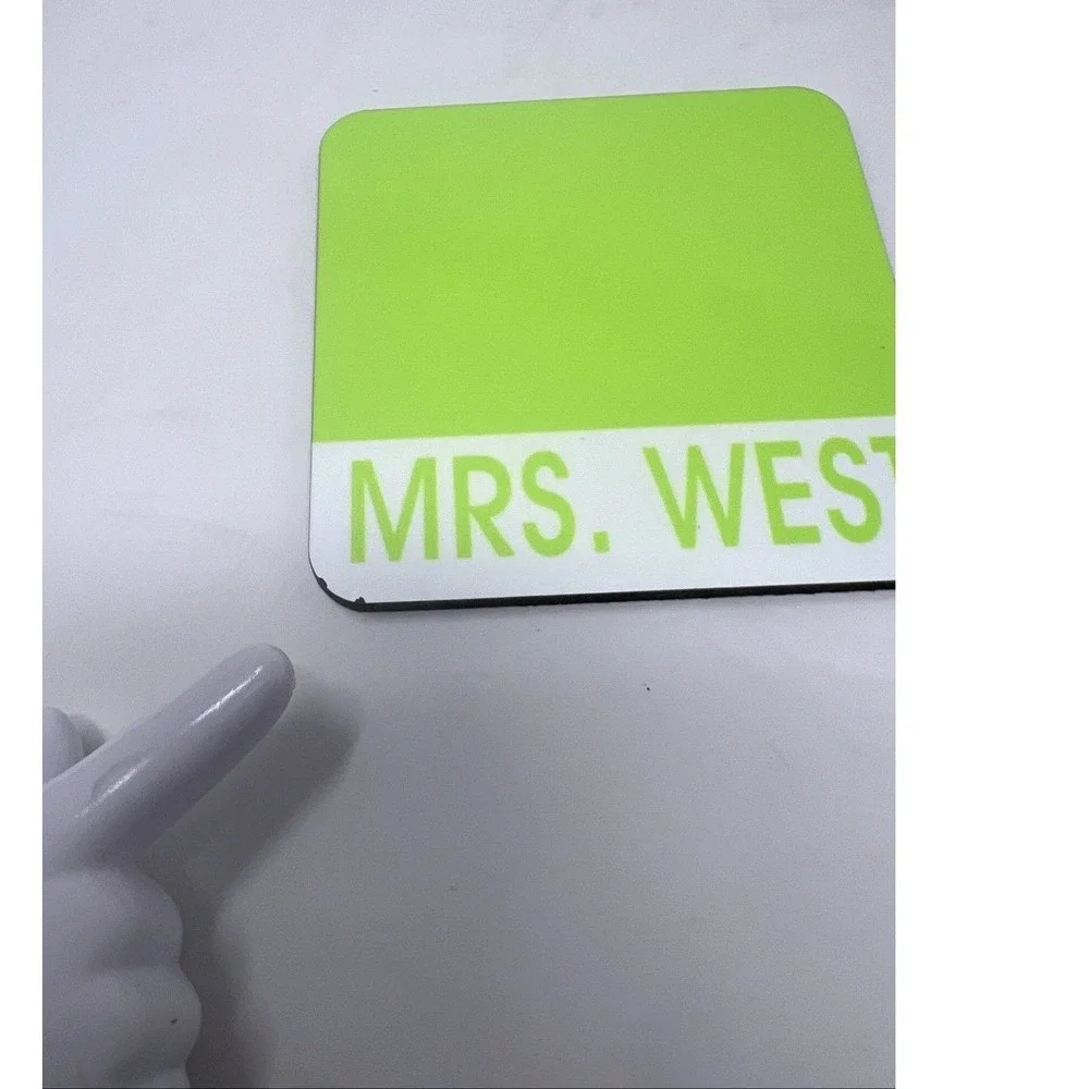 Teacher Inspired Mrs. West Teacher Desk Set Sticky Note Holder & Coaster